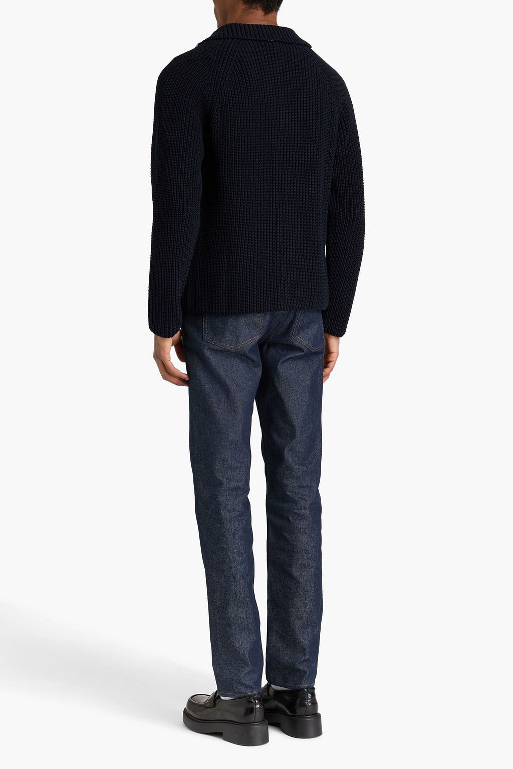 THOM BROWNE Ribbed cotton cardigan