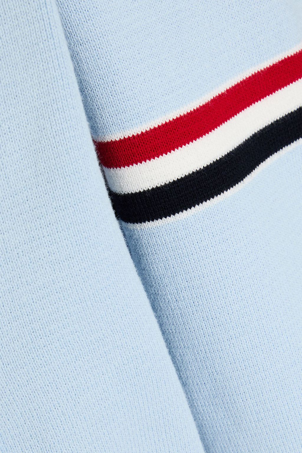 THOM BROWNE Striped cotton zip-up hoodie