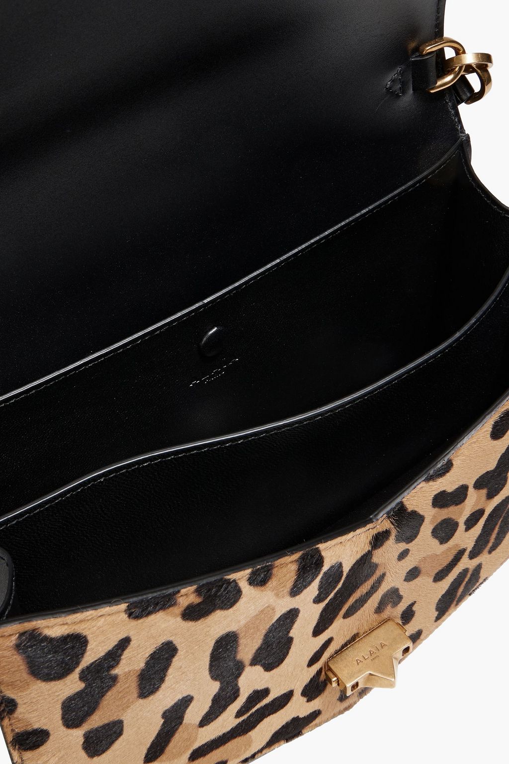 ALAÏA Le Papa leopard-print calf hair and leather shoulder bag