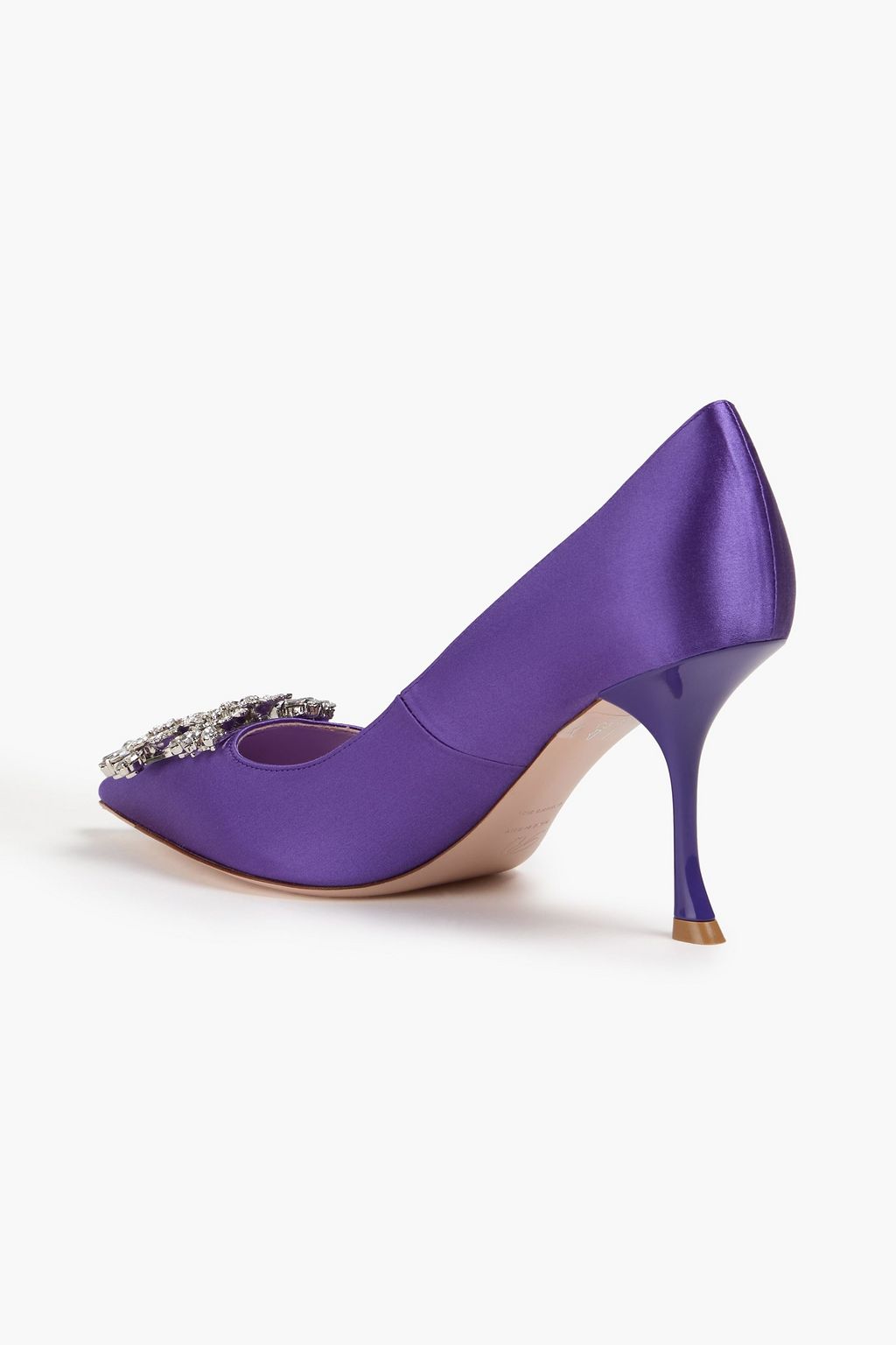 ROGER VIVIER حذاء بكعب عالٍ من الساتان مزينة بالكريستال