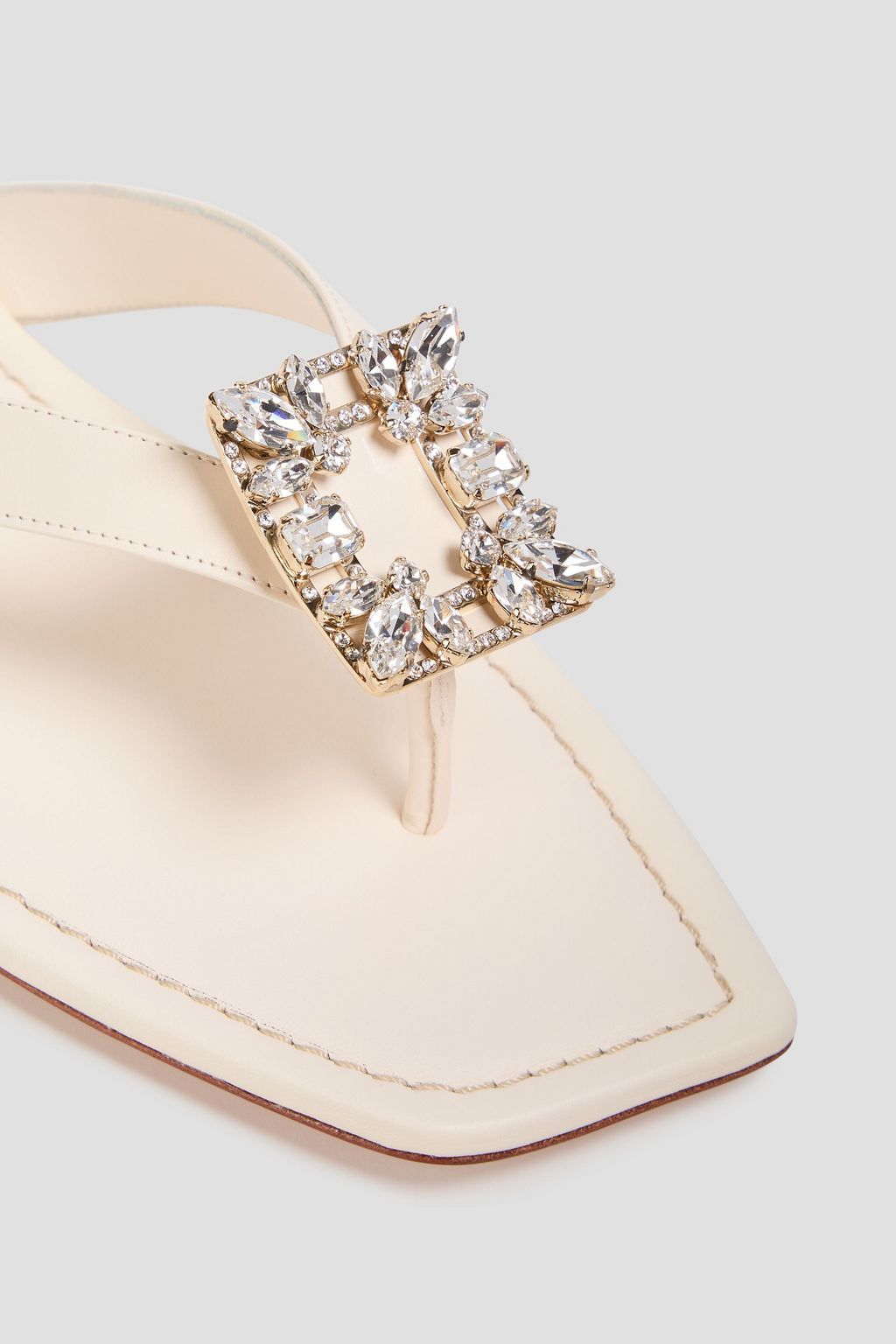 ROGER VIVIER صندل من الجلد ومزين بالكريستال