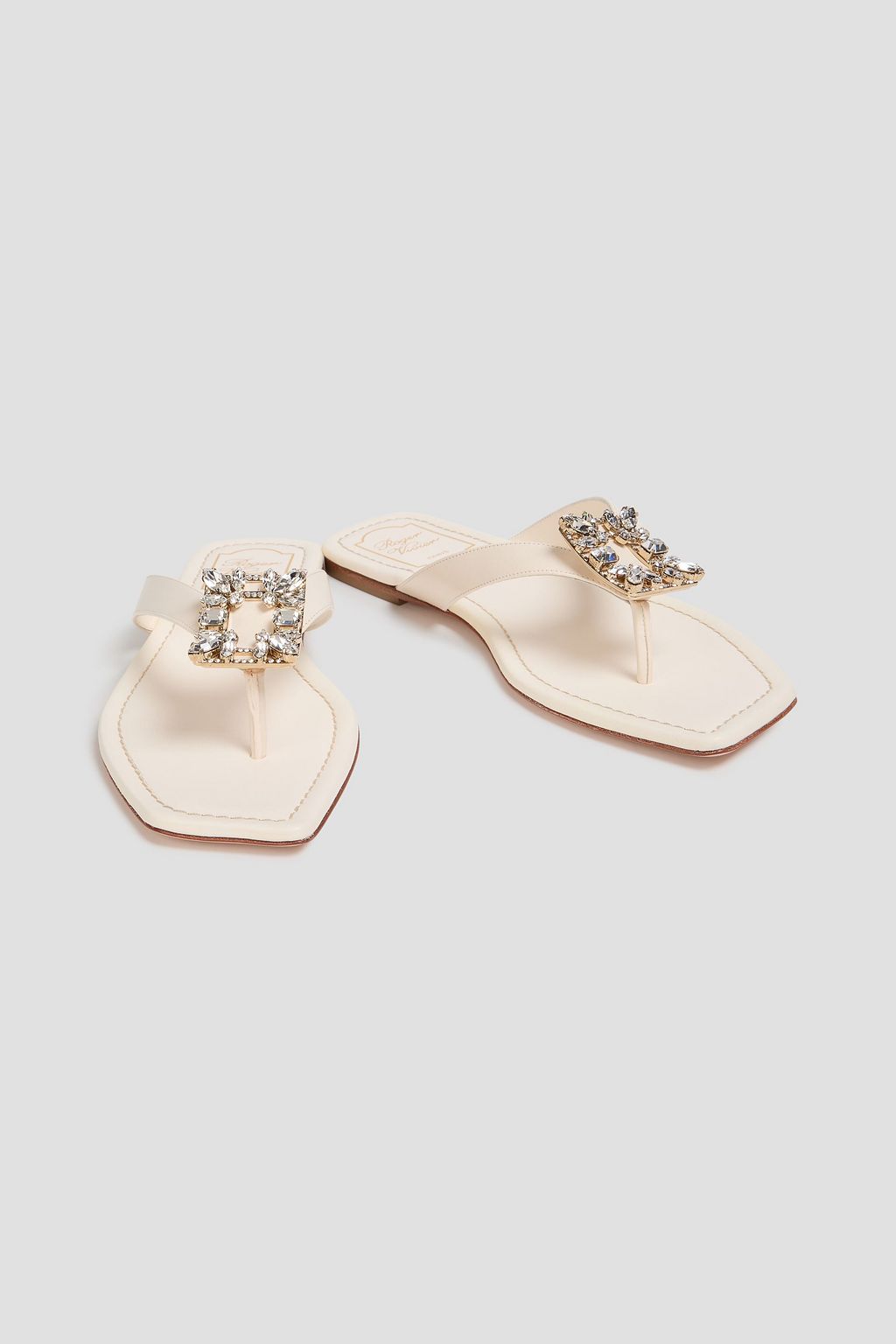 ROGER VIVIER صندل من الجلد ومزين بالكريستال