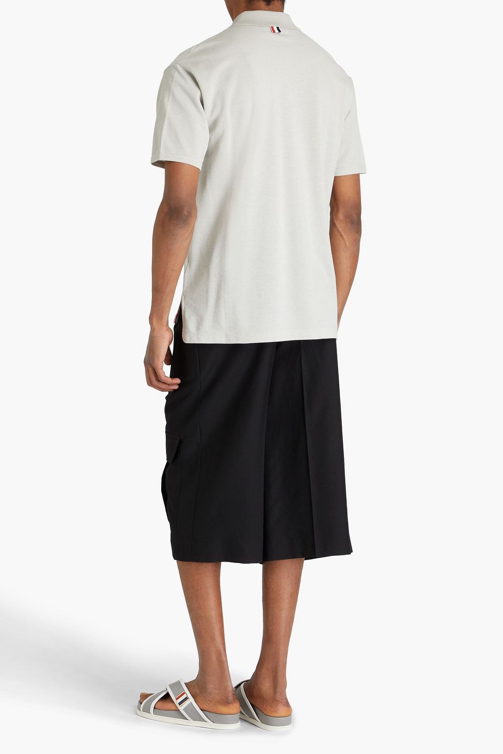 THOM BROWNE Cotton-piqué polo shirt