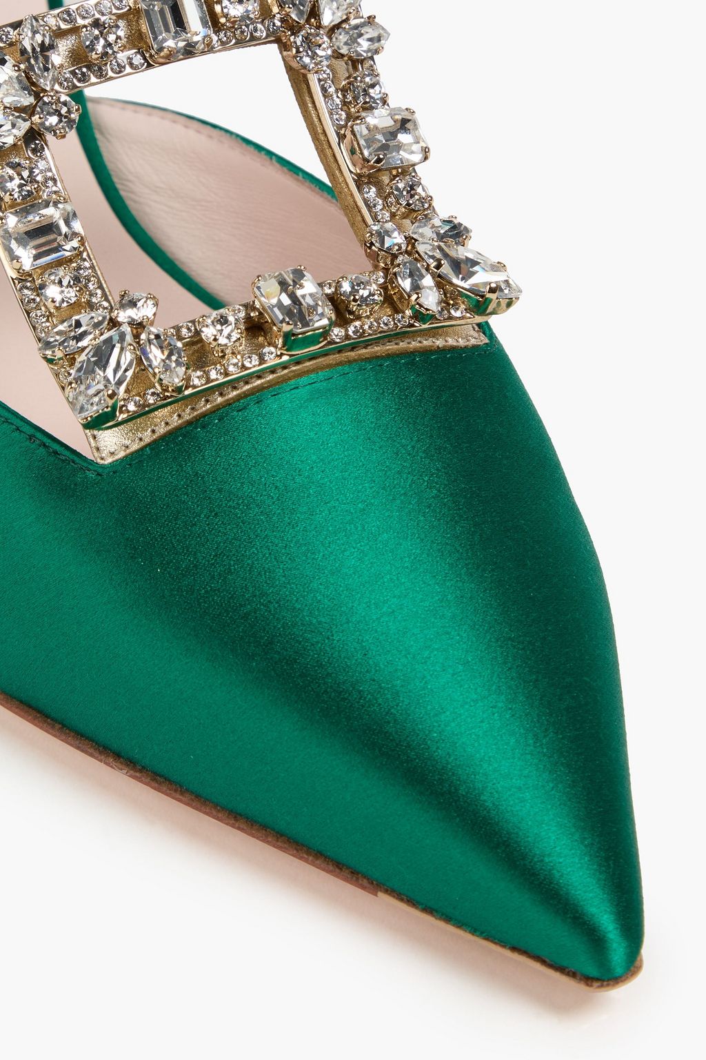 ROGER VIVIER حذاء ميول من الساتان مزين بالكريستال