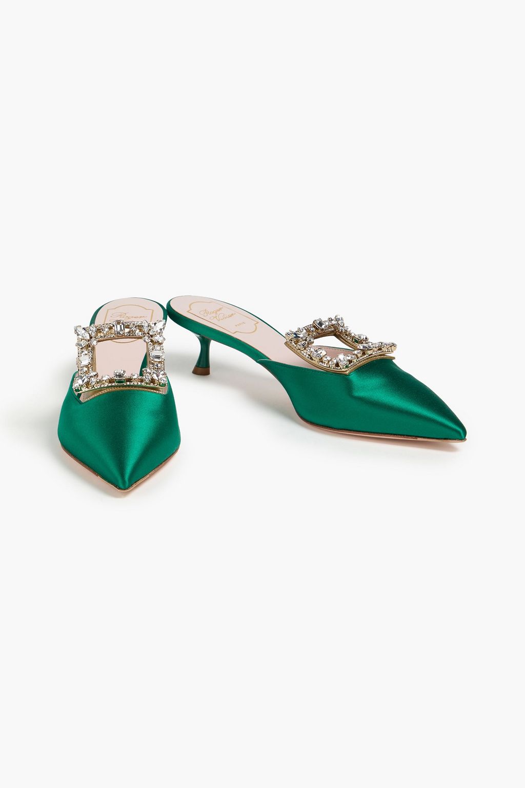 ROGER VIVIER حذاء ميول من الساتان مزين بالكريستال