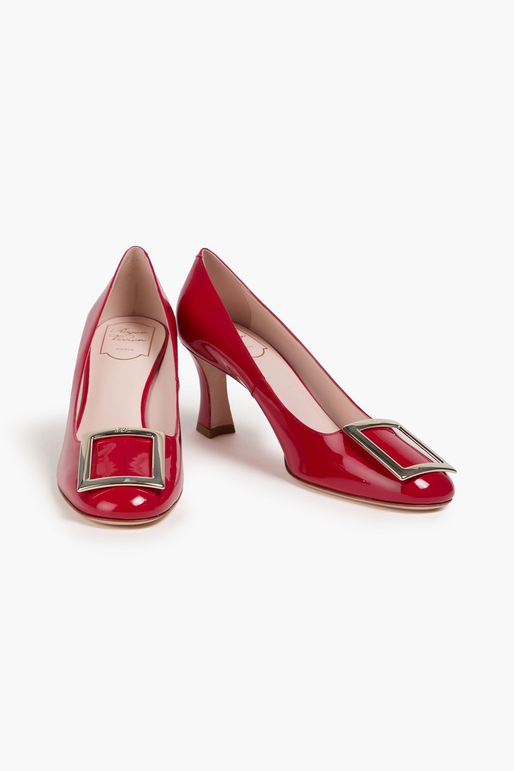 ROGER VIVIER حذاء بامب مصنوع من الجلد اللامع بتصميم مزركش