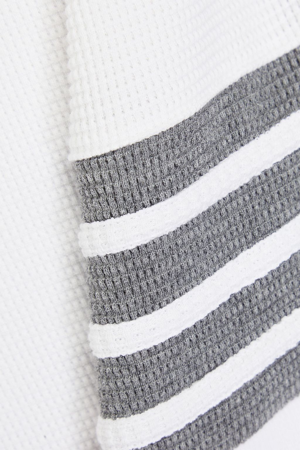 THOM BROWNE Striped cotton-piqué polo shirt