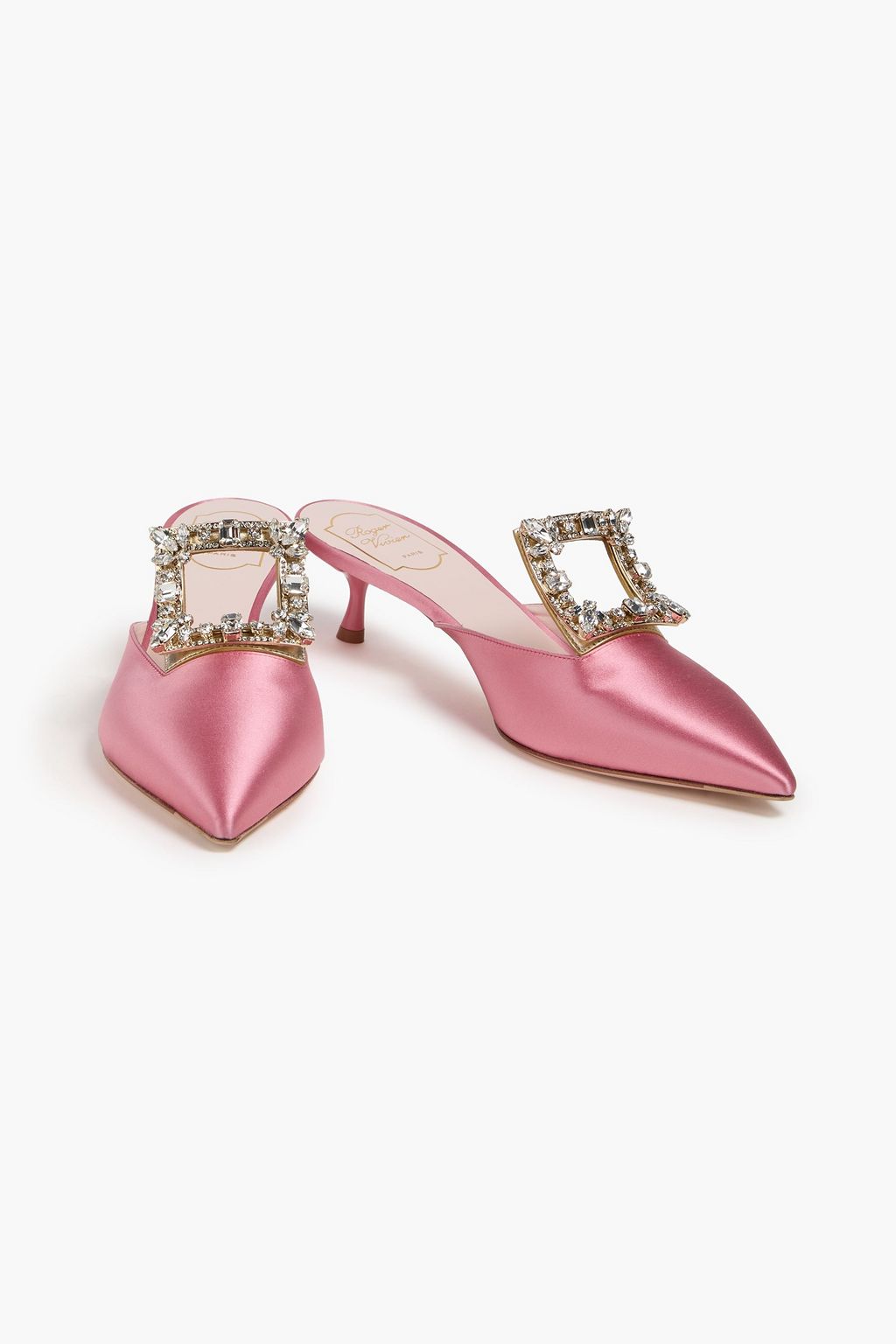 ROGER VIVIER حذاء ميول من الساتان مزين بالكريستال