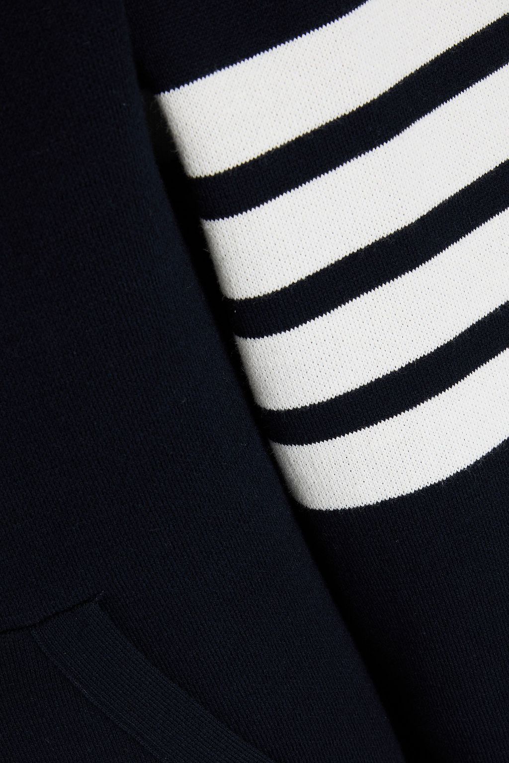 THOM BROWNE Striped jacquard-knit cotton-blend zip-up hoodie