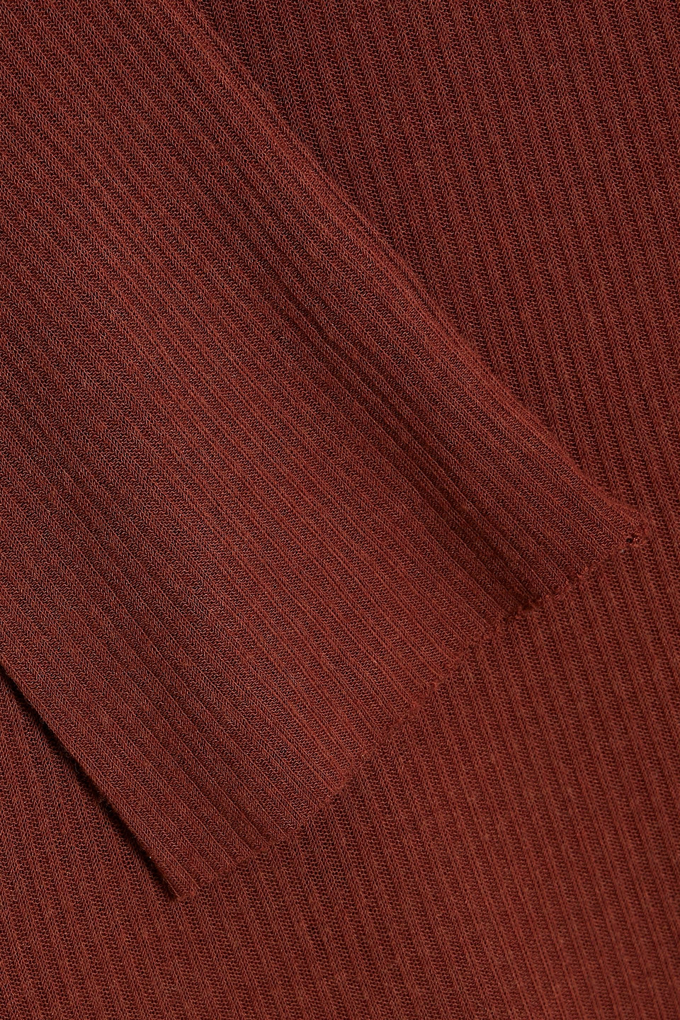 Rick Owens Ribbed Jersey Top In Brown