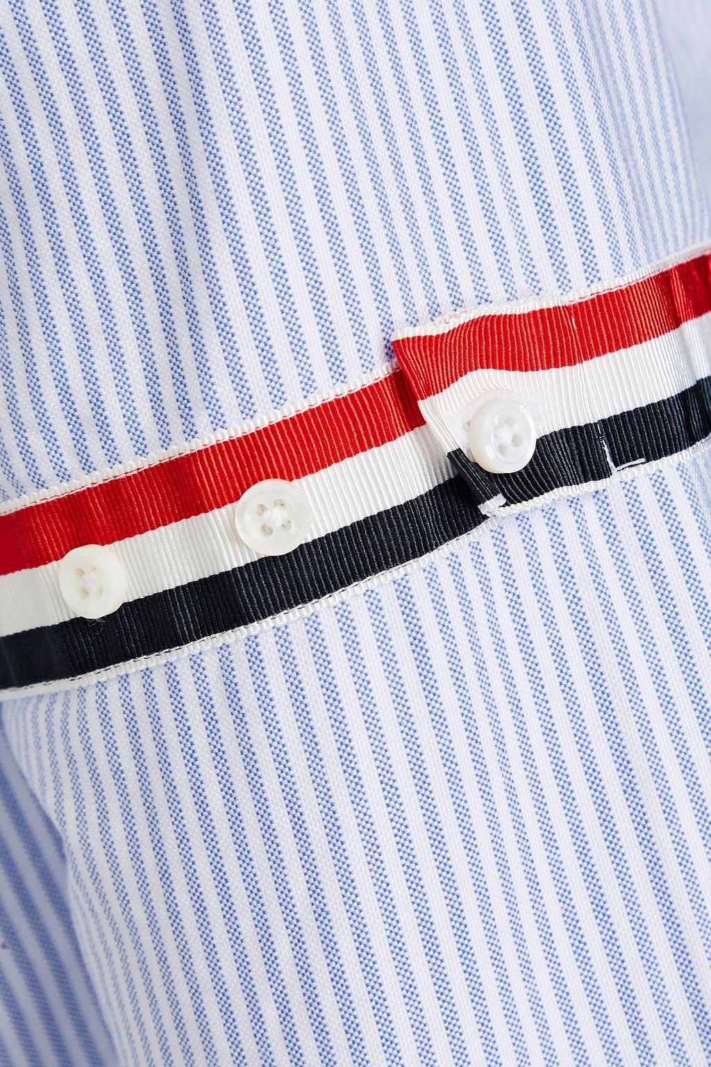 THOM BROWNE Gestreiftes Hemd aus Baumwoll-Oxford