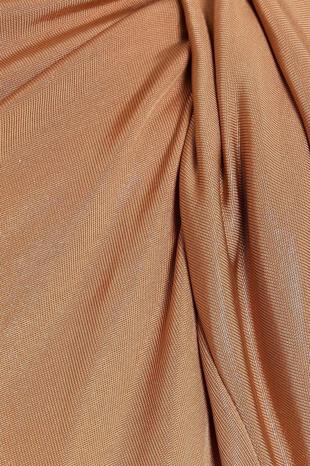 RICK OWENS LILIES Sienna one-shoulder cropped satin-jersey top