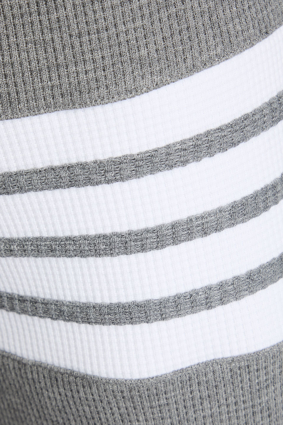 Thom Browne Striped Waffle-knit Cotton Sweatpants In Gray