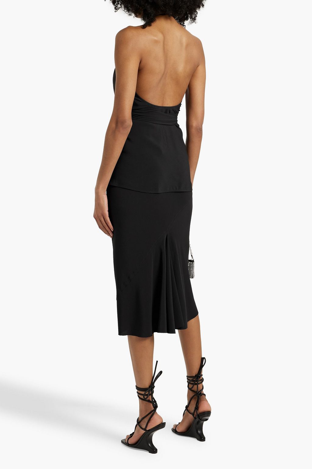 RICK OWENS Laura draped crepe halterneck wrap top