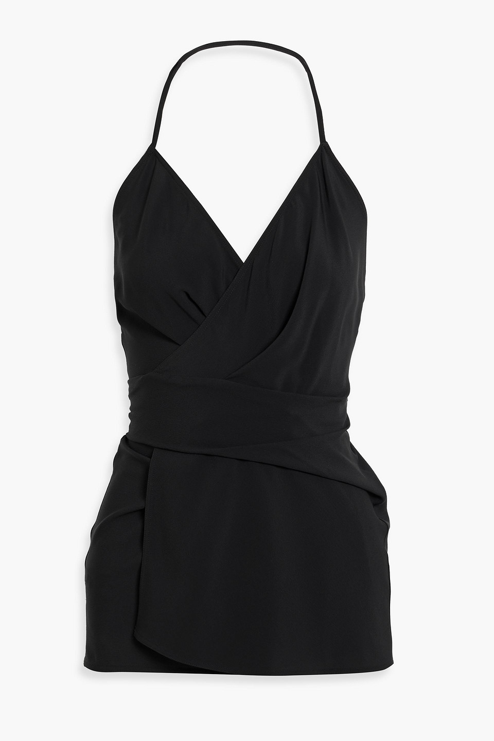 Rick Owens Womens Black Halterneck Crepe Top In Black