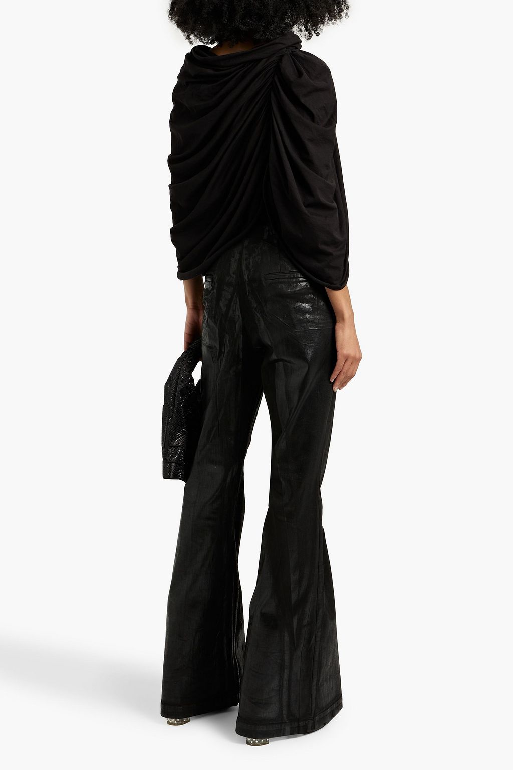 RICK OWENS Nun draped cotton-jersey top