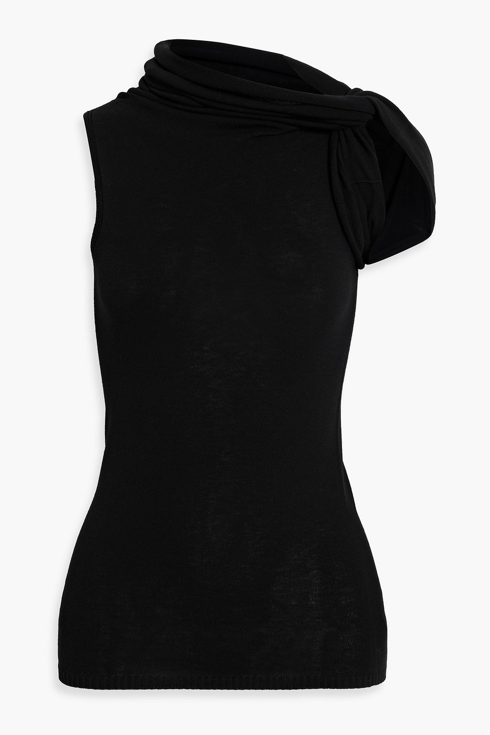 Rick Owens Twisted Knitted Top In Black