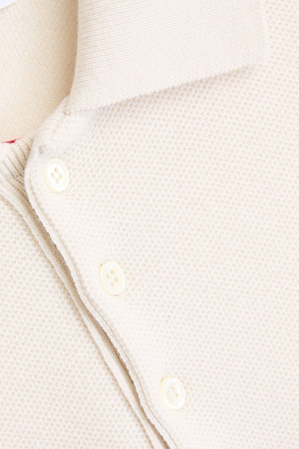 THOM BROWNE 멜란지 캐시미어 폴로 스웨터