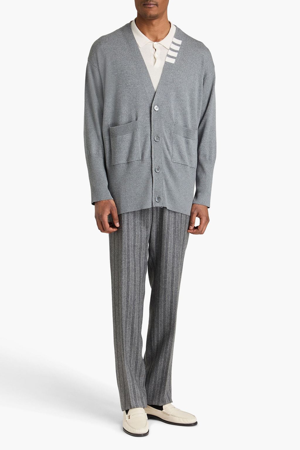 THOM BROWNE كارديغان مصنوع من صوف الميرينو