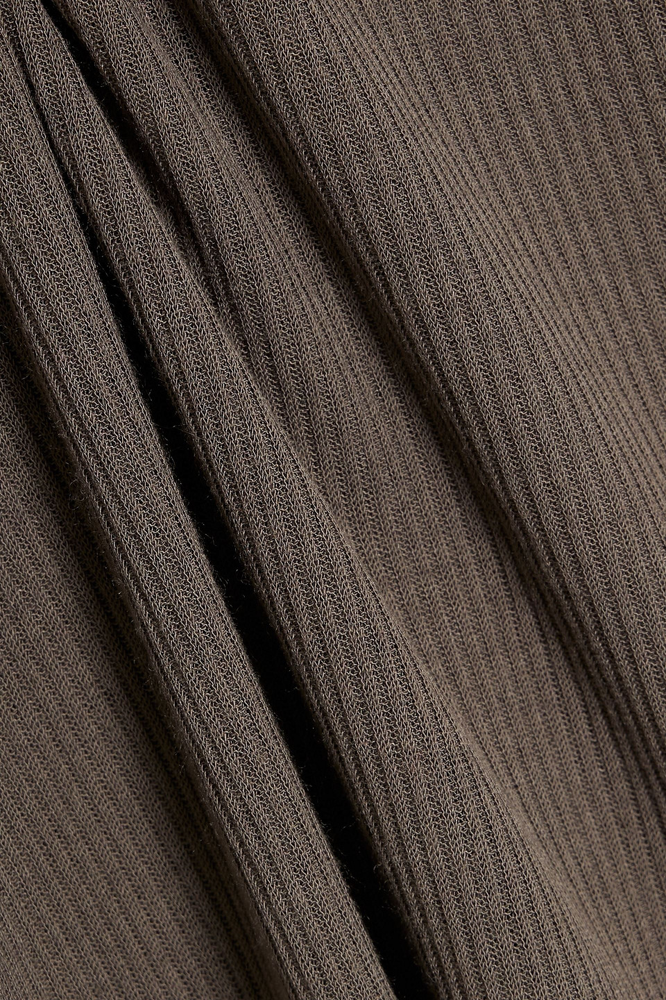 Rick Owens Ribbed Jersey Top In Taupe