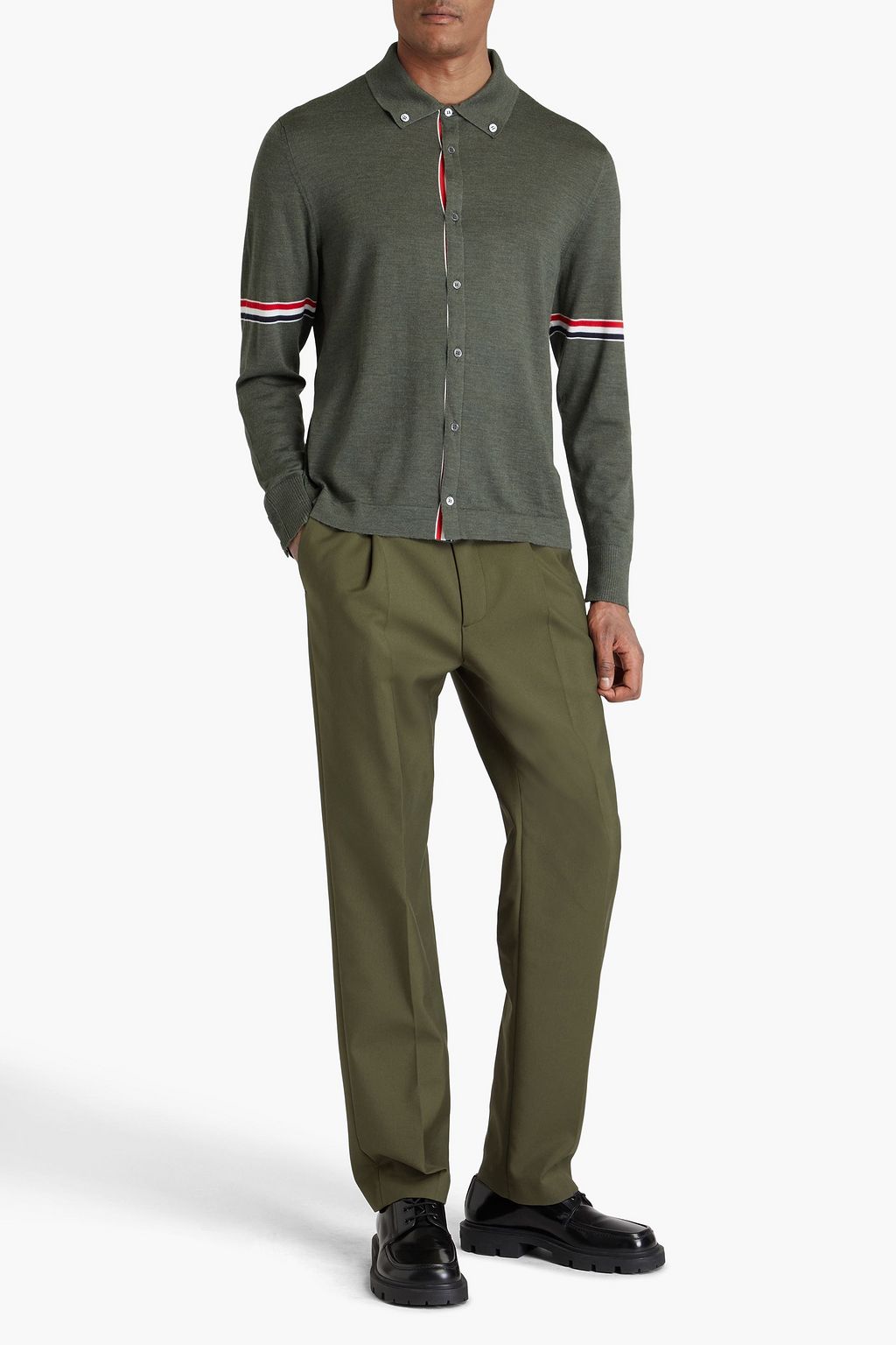 THOM BROWNE Striped wool shirt