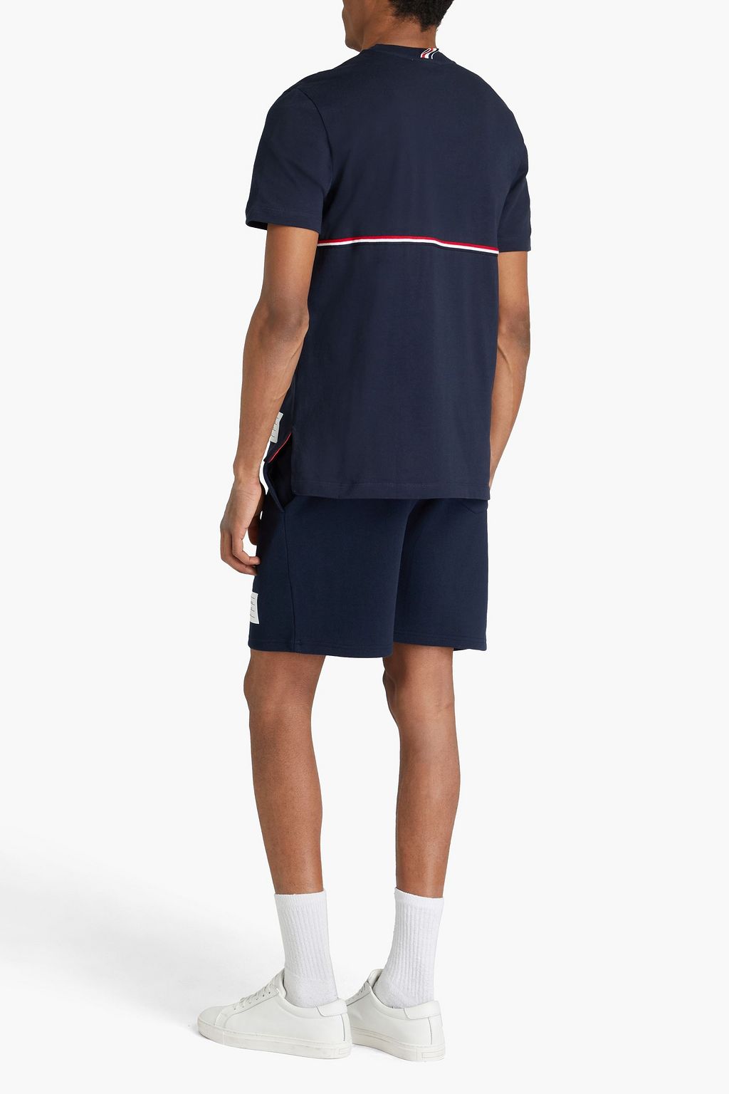 THOM BROWNE Striped cotton-jersey T-shirt