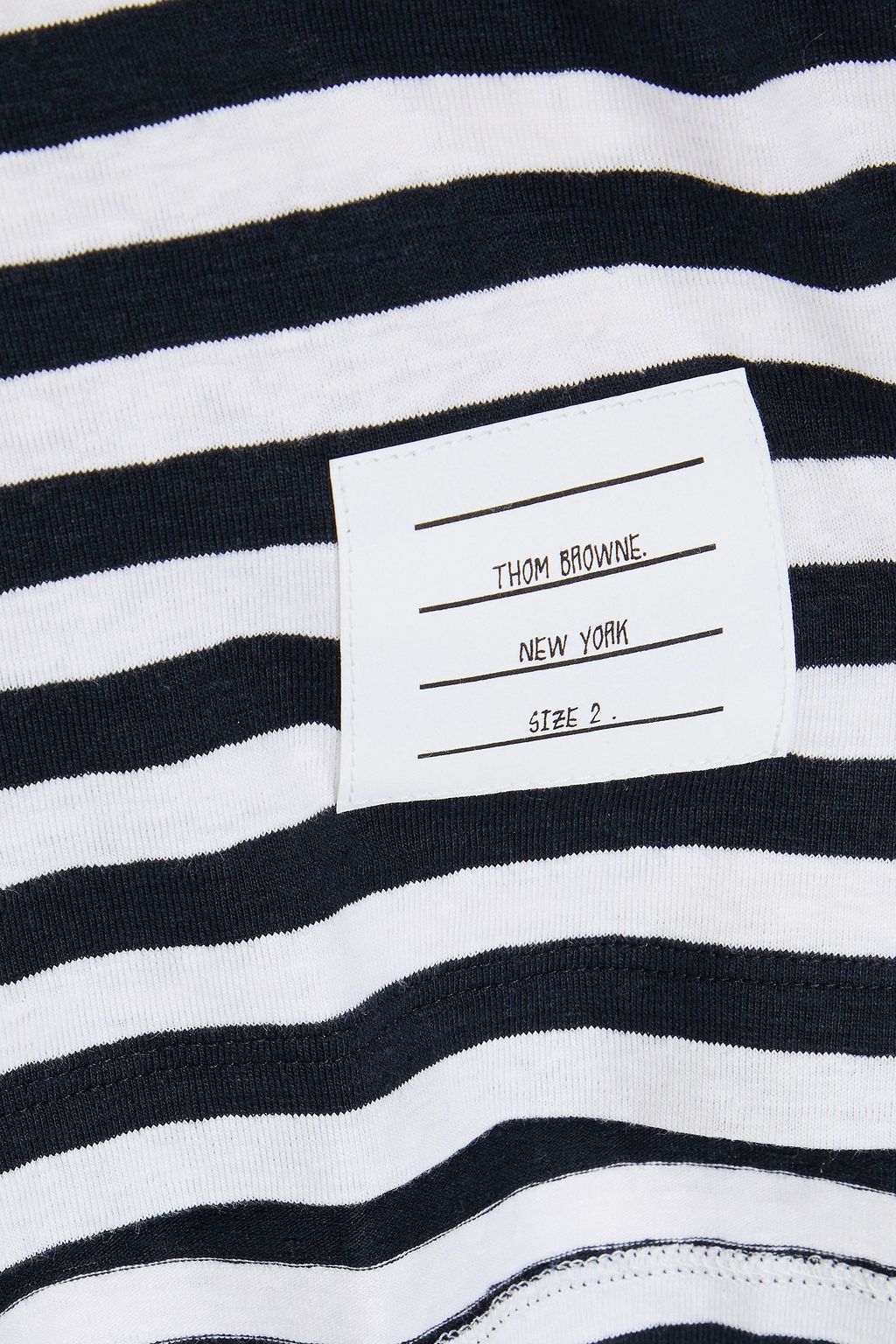 THOM BROWNE Striped linen-blend jersey T-shirt