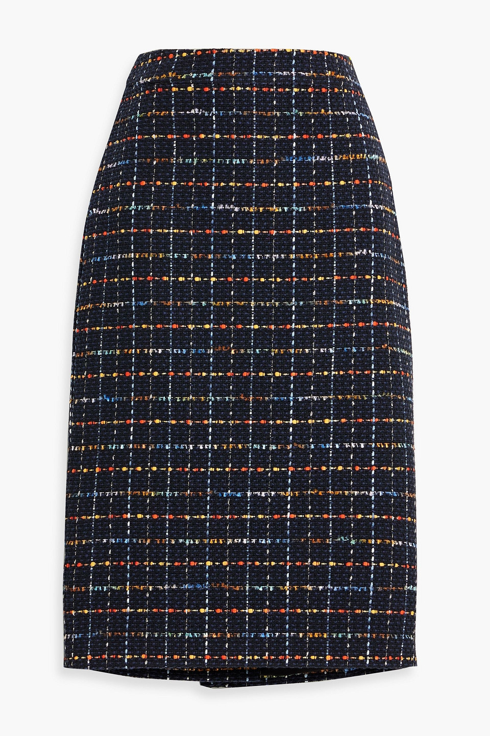 Veronica Beard Nervi Checked Cotton-blend Tweed Pencil Skirt In Navy