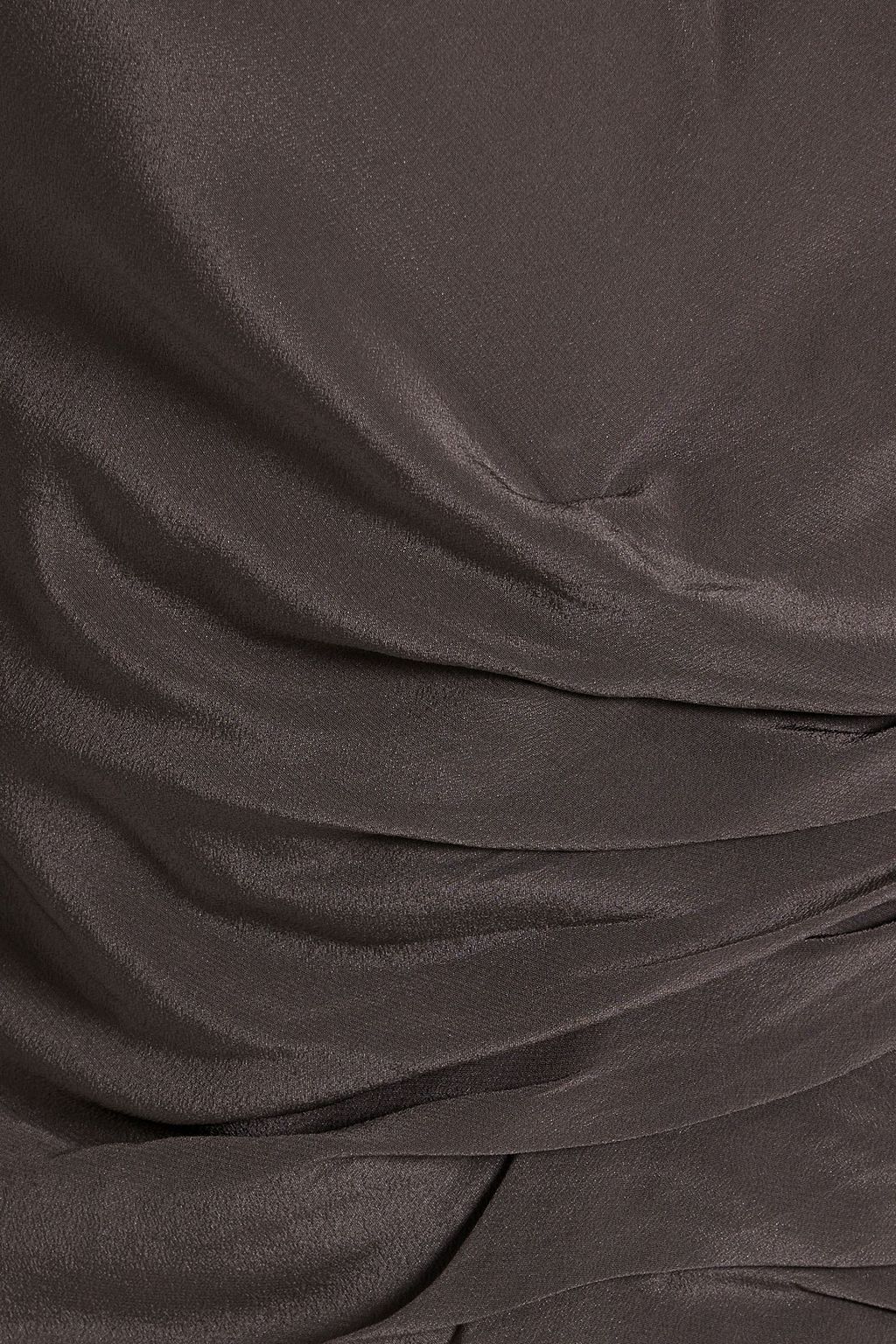 IRO Gelisa ruched cutout silk crepe de chine turtleneck top