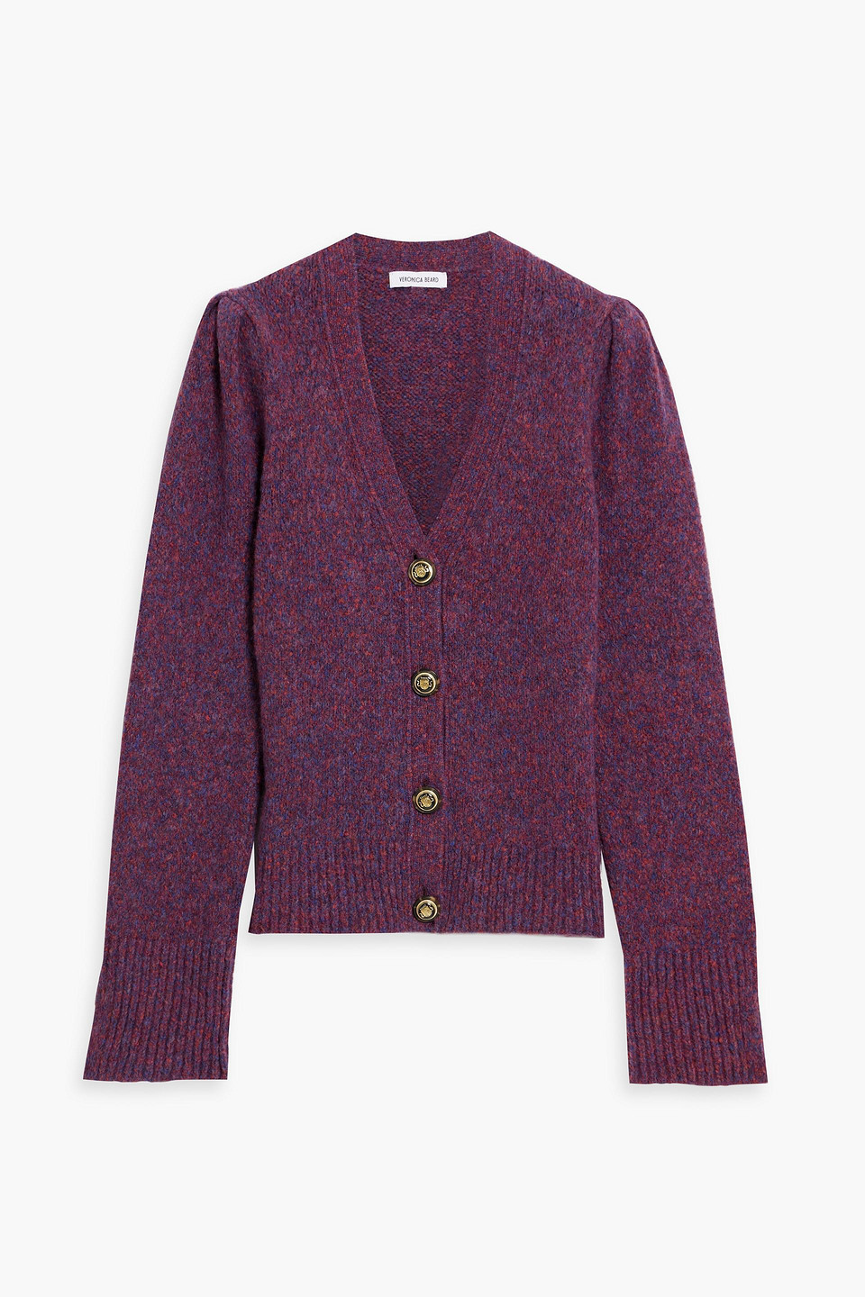 Veronica Beard Ubah Marled Knitted Cardigan In Claret