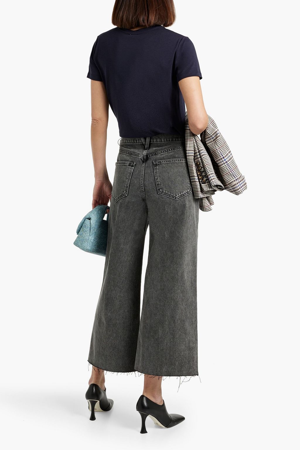 VERONICA BEARD Taylor cropped high-rise wide-leg jeans