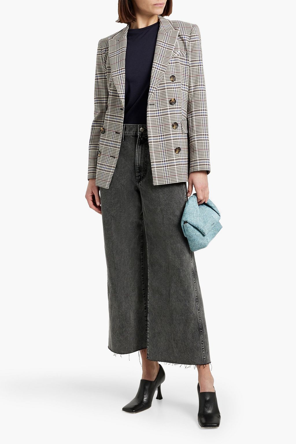 VERONICA BEARD Taylor cropped high-rise wide-leg jeans