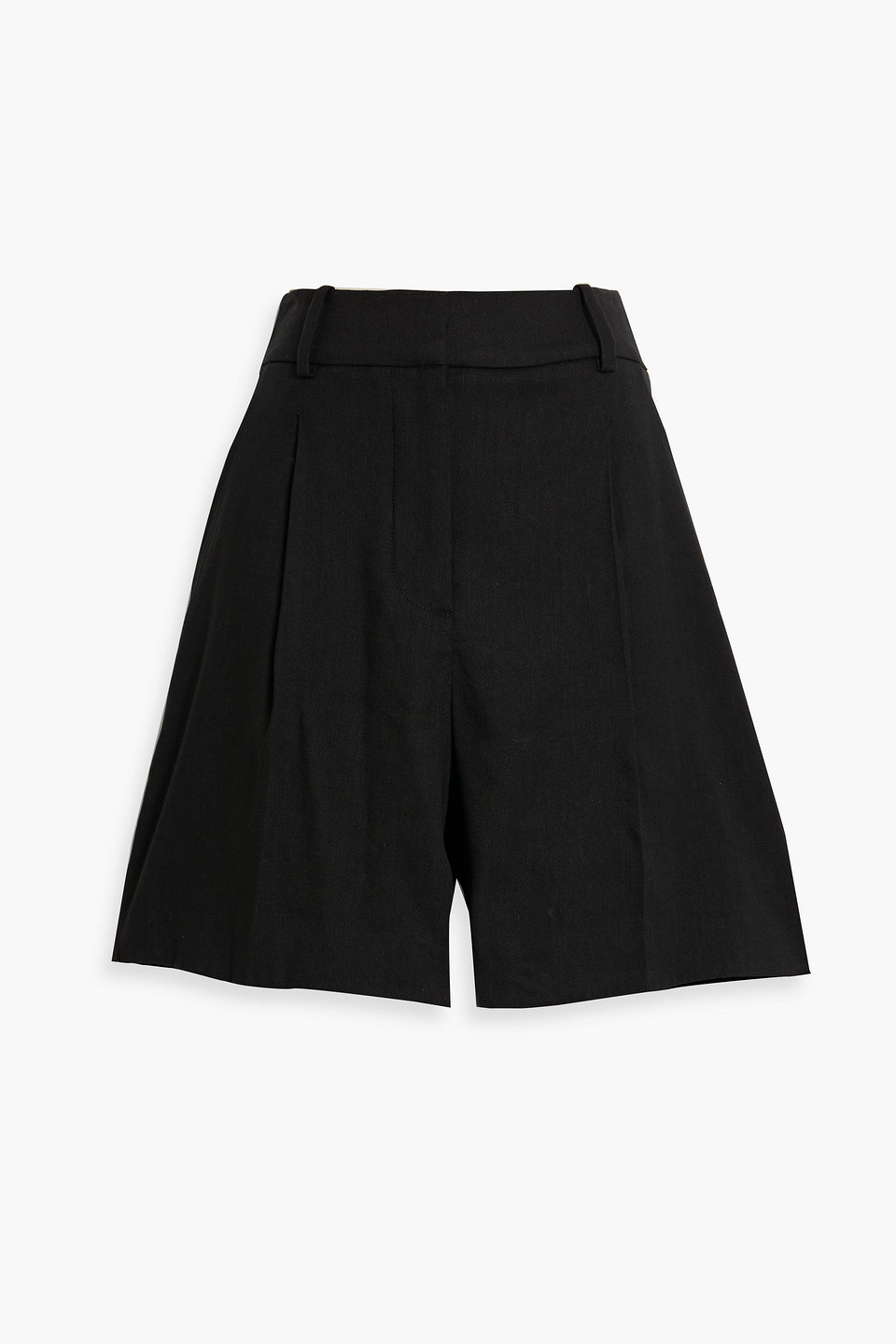 Veronica Beard Noemi Linen-blend Twill Shorts In Black