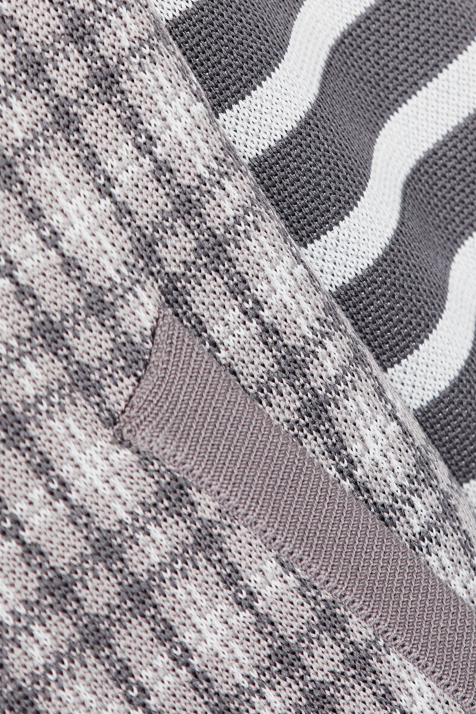Thom Browne Checked Silk And Cotton Cardigan In Gray