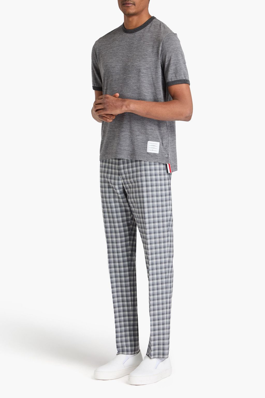 THOM BROWNE تي شيرت من الجيرسي المصنوع من مزيج الصوف