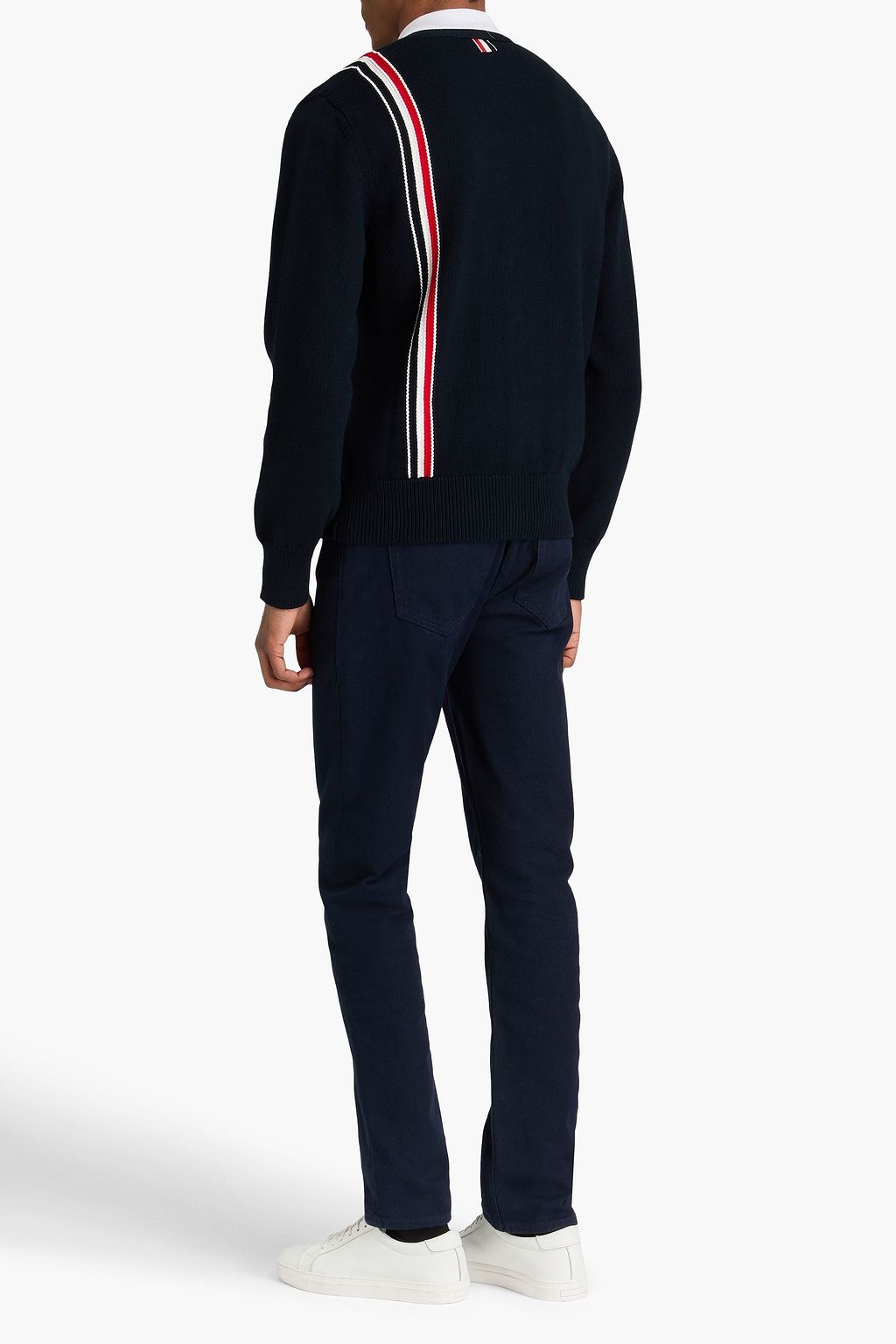 THOM BROWNE Striped cotton cardigan