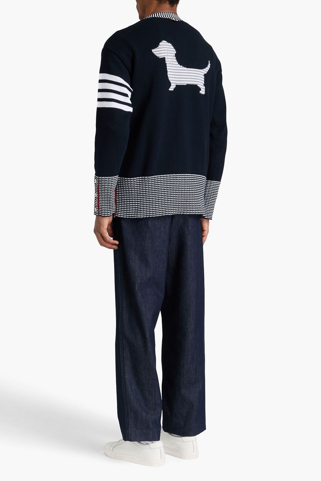 THOM BROWNE Hector intarsia cotton cardigan
