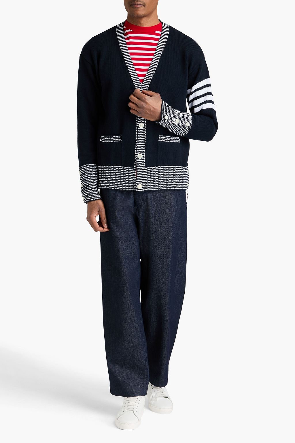 THOM BROWNE Hector intarsia cotton cardigan