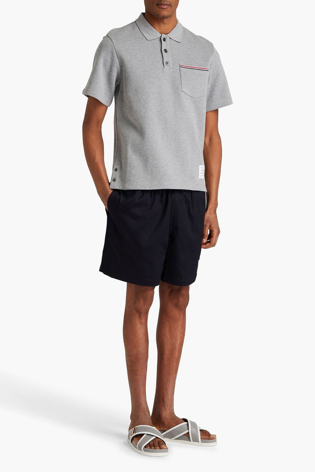 THOM BROWNE Cotton-jersey polo shirt