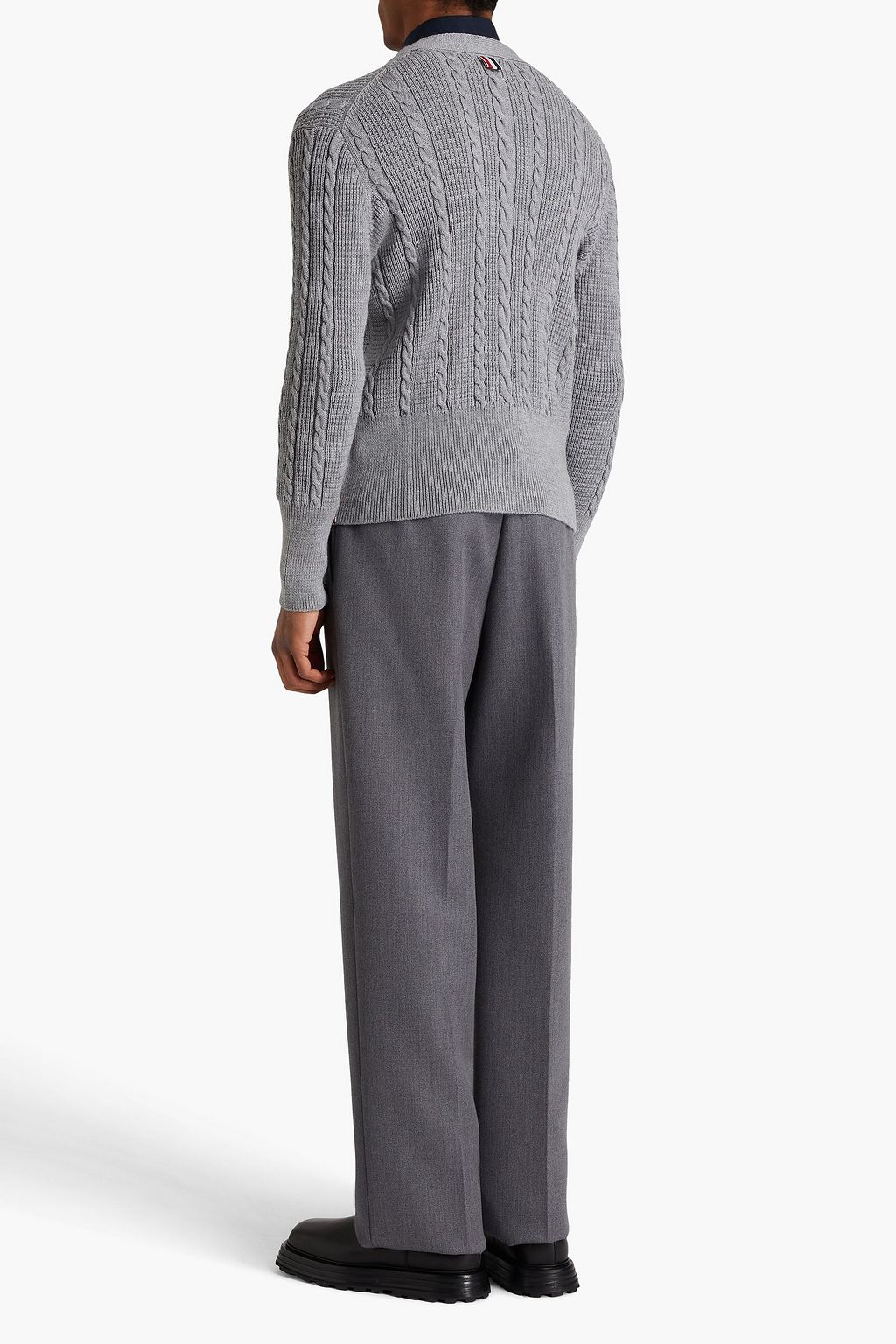 THOM BROWNE Cable-knit wool cardigan