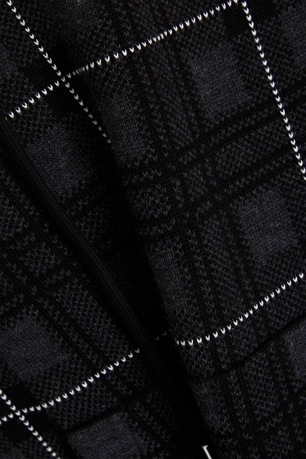 THOM BROWNE Checked jacquard-knit cotton-blend hoodie