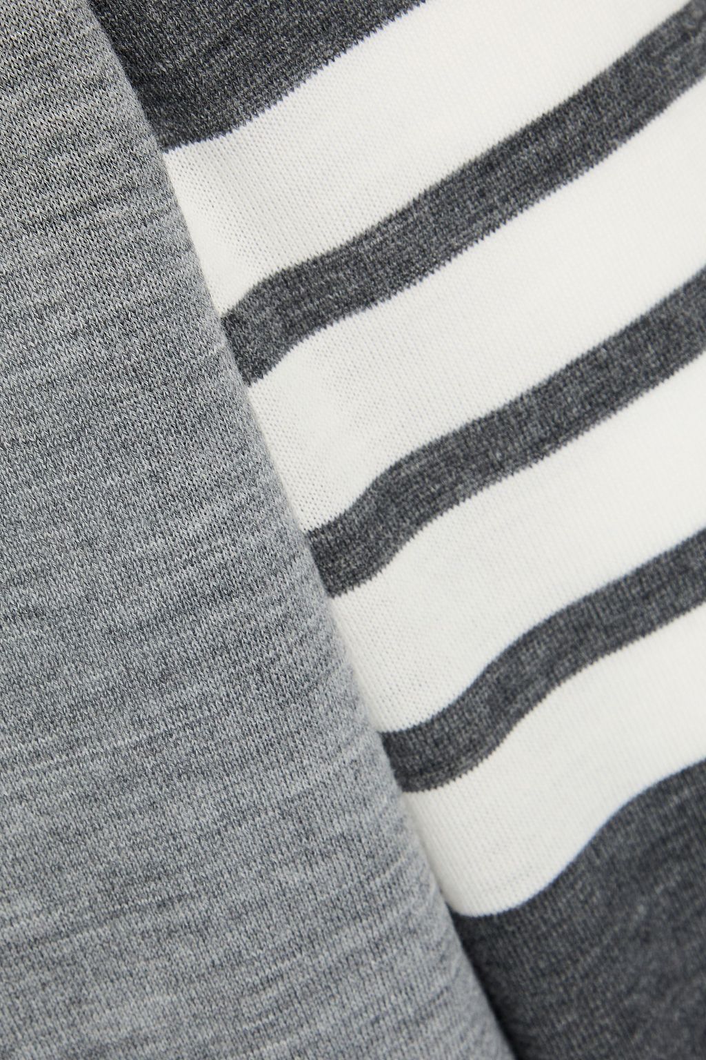 THOM BROWNE Striped color-block wool sweater