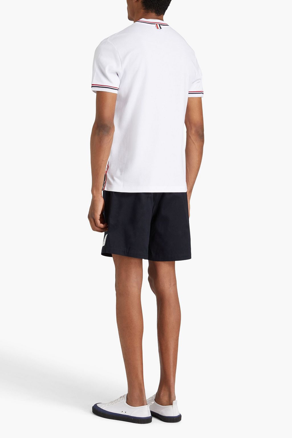THOM BROWNE Striped cotton-jersey T-shirt