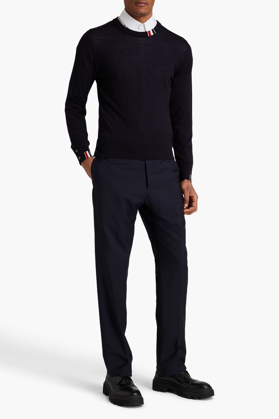 Thom Browne Wool-blend Sweater In Black