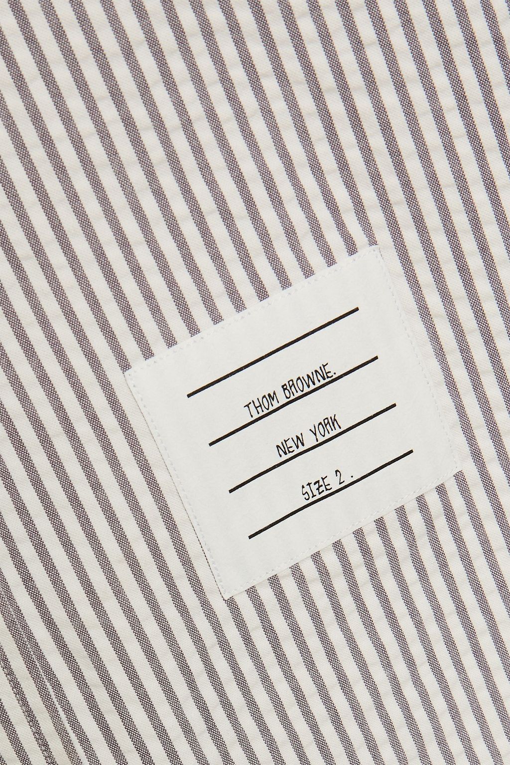 THOM BROWNE Striped cotton-seersucker shirt