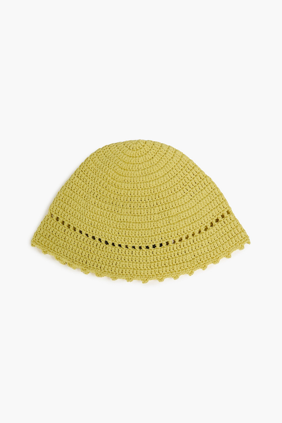 Gentryportofino - Pointelle-trimmed cotton beanie - Yellow - ONESIZE
