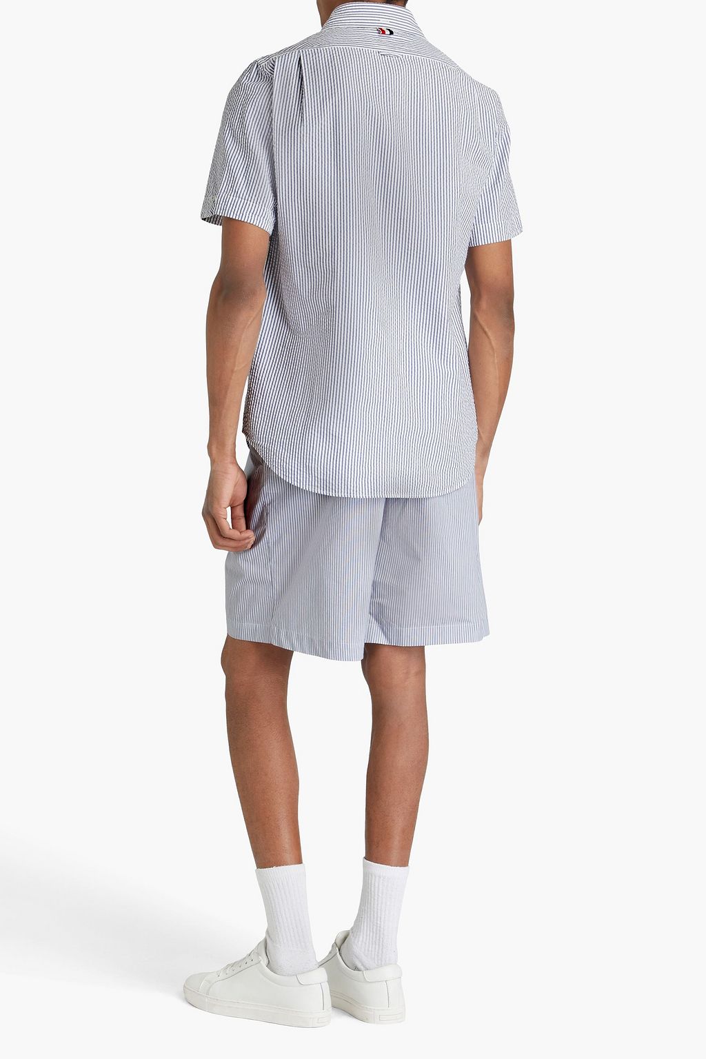 THOM BROWNE Gestreiftes Hemd aus Baumwoll-Seersucker