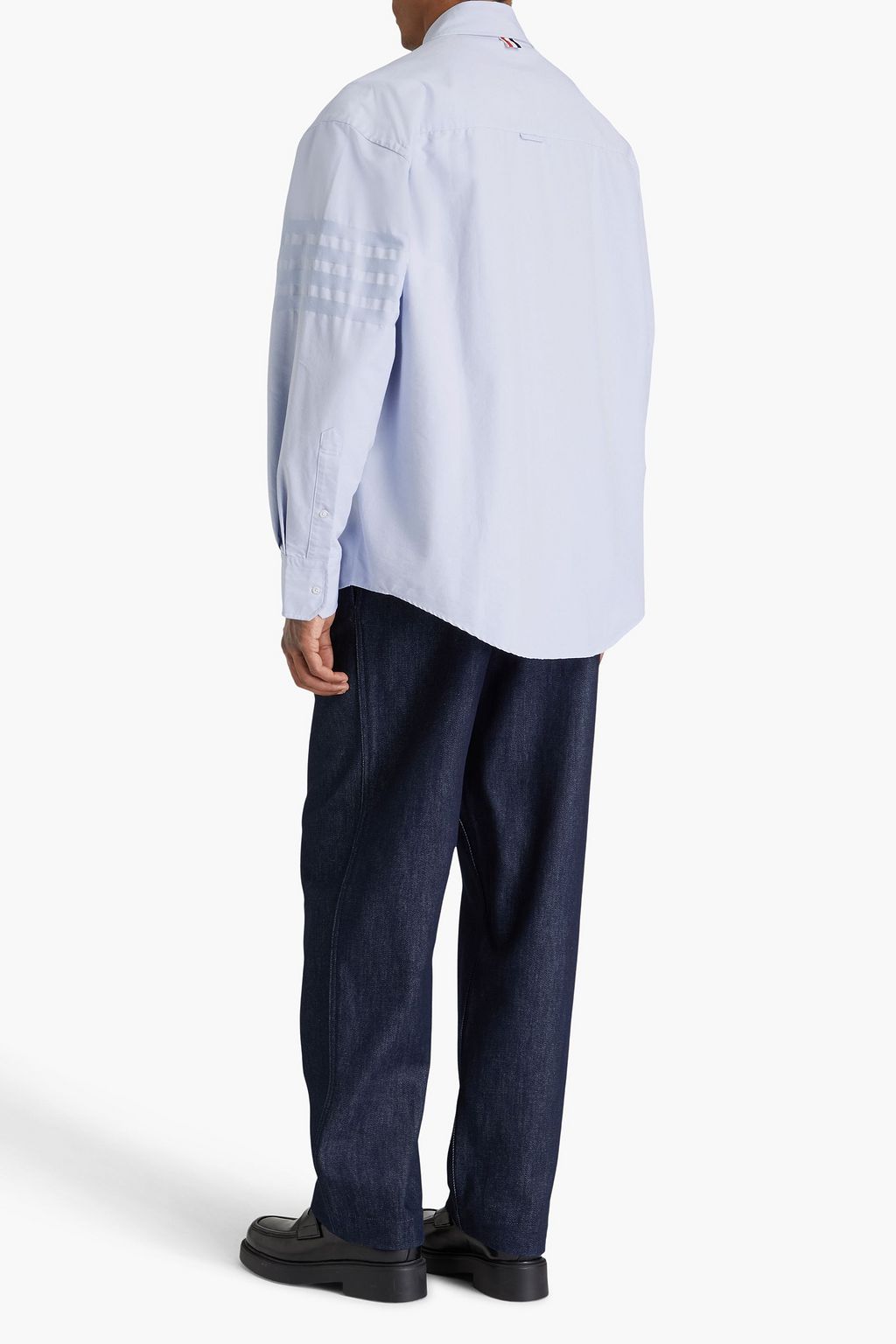 THOM BROWNE Striped cotton Oxford shirt