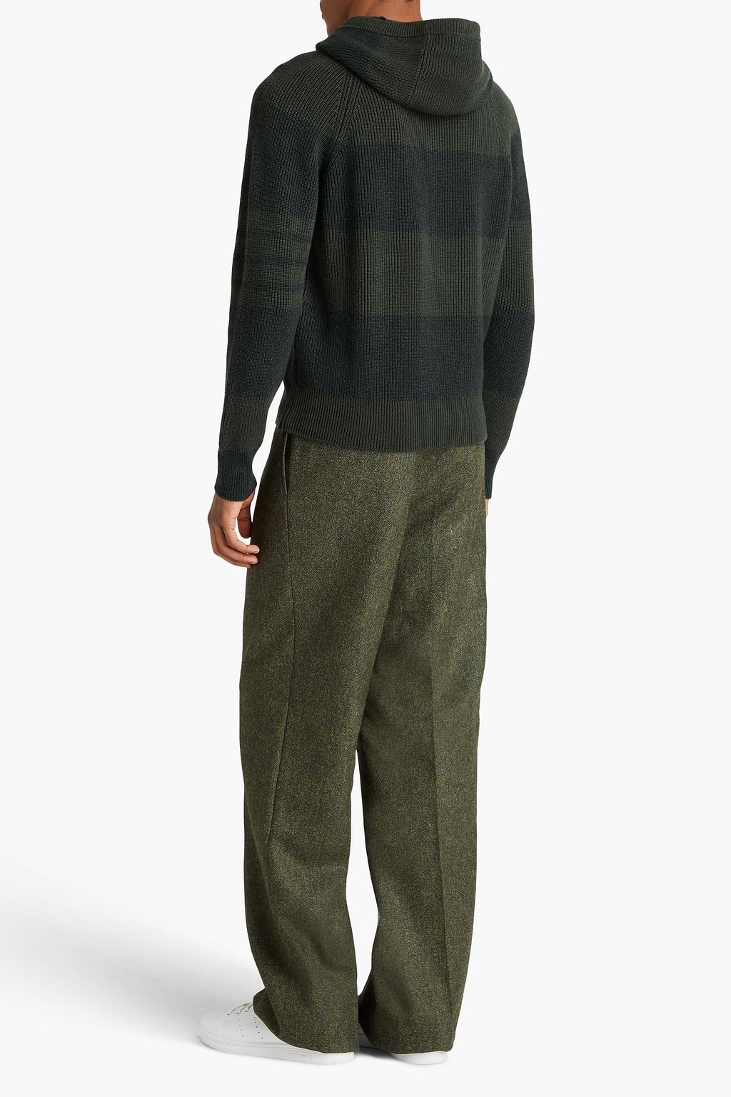 THOM BROWNE Striped cashmere hoodie
