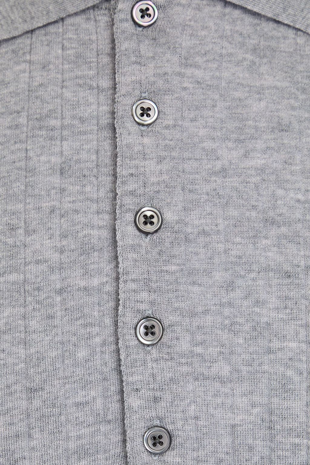 THOM BROWNE قميص بولو من الصوف المضلّع
